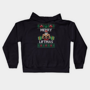 Merry Liftmas Christmas Xmas Fitmas Fitness Santa Holiday 6 Kids Hoodie